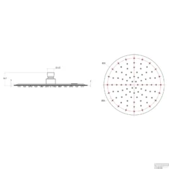 Hoofddouche Superslim Lagoo Nesso Met Veiligheidsventiel 25 Cm RVS Chroom -Exporteren Badkamer Top Winkel n2101 tekening 1 2