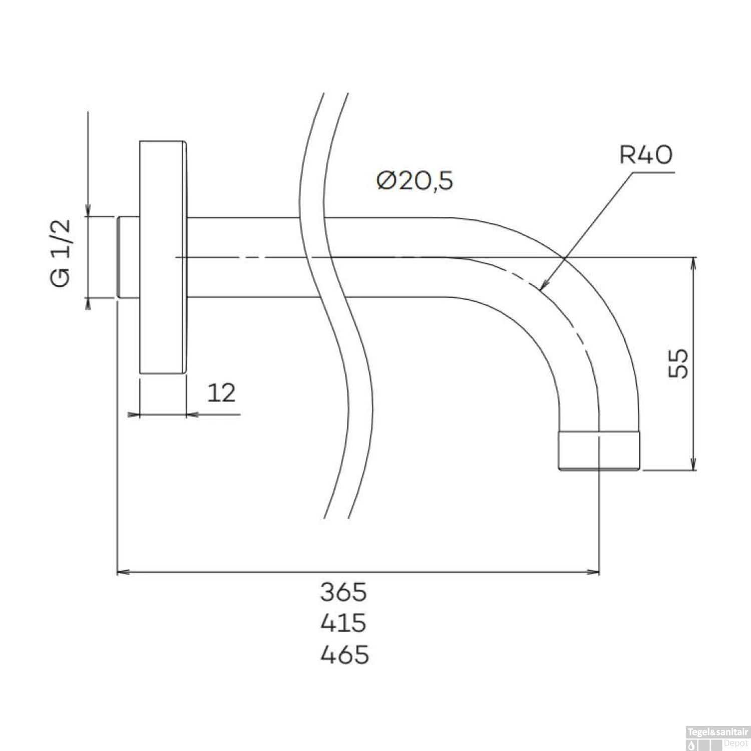 Wandarm Lagoo Nesso Rond 35 Cm RVS Chroom 4 Wandarm Lagoo Nesso Rond 35 Cm RVS Chroom - Afbeelding 2