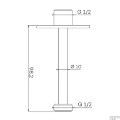 Plafondbuis Lagoo Nesso 10 Cm RVS Chroom -Exporteren Badkamer Top Winkel n2275 tech