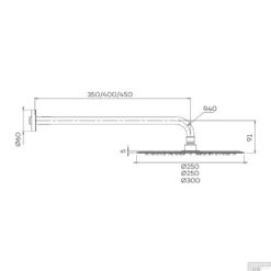 Hoofddoucheset Superslim Lagoo Nesso Met Hoofddouche 25 Cm En Wandarm 40 Cm RVS Geborsteld Nikkel -Exporteren Badkamer Top Winkel n5201 tech 2 1 1 1 1