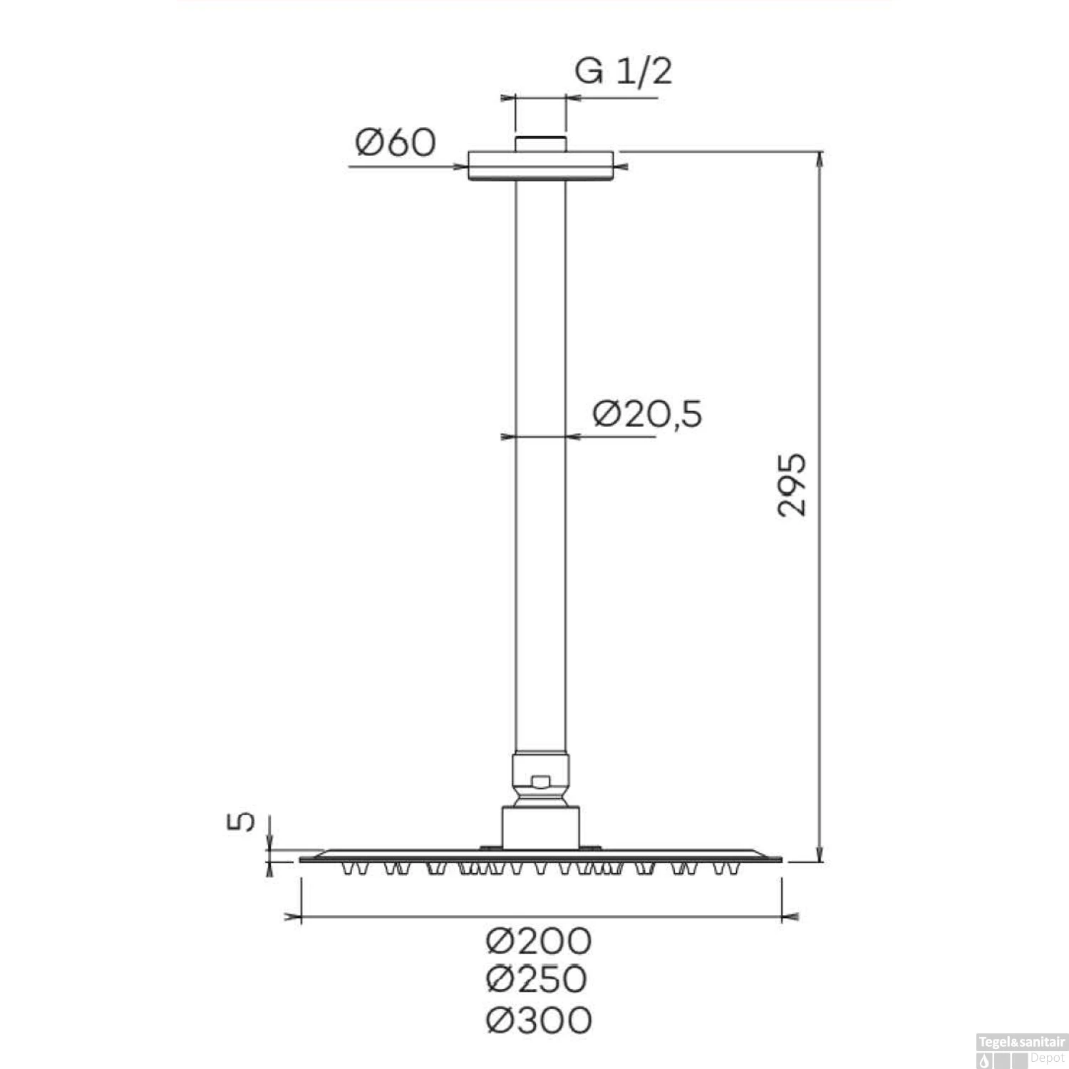 Hoofddoucheset Superslim Lagoo Nesso Met Hoofddouche 25 Cm En Plafondbuis 30 Cm RVS Geborsteld Goud PVD 4 Hoofddoucheset Superslim Lagoo Nesso Met Hoofddouche 25 Cm En Plafondbuis 30 Cm RVS Geborsteld Goud PVD - Afbeelding 2