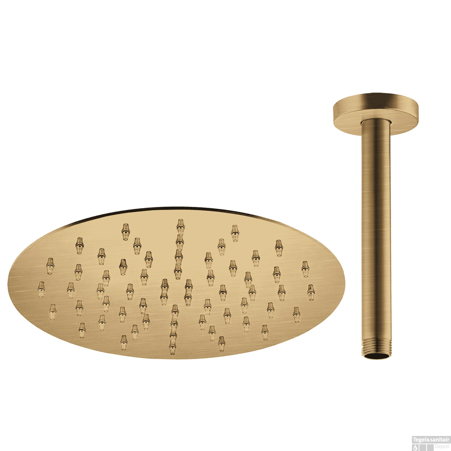 Hoofddoucheset Superslim Lagoo Nesso Met Hoofddouche 25 Cm En Plafondbuis 30 Cm RVS Geborsteld Goud PVD 3 Hoofddoucheset Superslim Lagoo Nesso Met Hoofddouche 25 Cm En Plafondbuis 30 Cm RVS Geborsteld Goud PVD