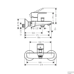 Opbouw Badmengkraan HansGrohe Vernis Blend Eengreeps Mat Zwart -Exporteren Badkamer Top Winkel opbouw badmengkraan hansgrohe vernis blend eengreeps tech 1
