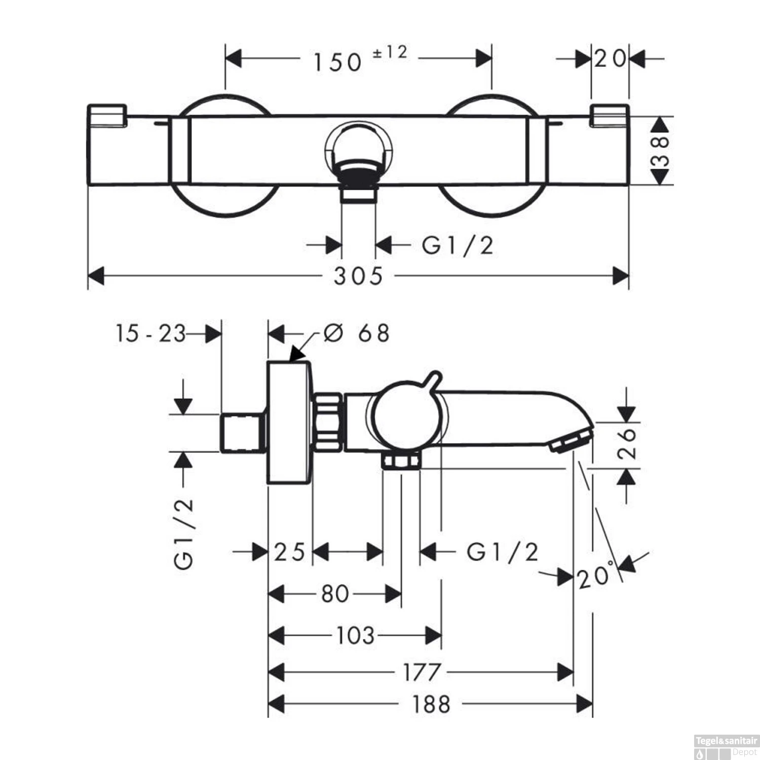 Opbouw Badthermostaat Ecostat Comfort Hansgrohe Mat Wit 4 Opbouw Badthermostaat Ecostat Comfort Hansgrohe Mat Wit - Afbeelding 2