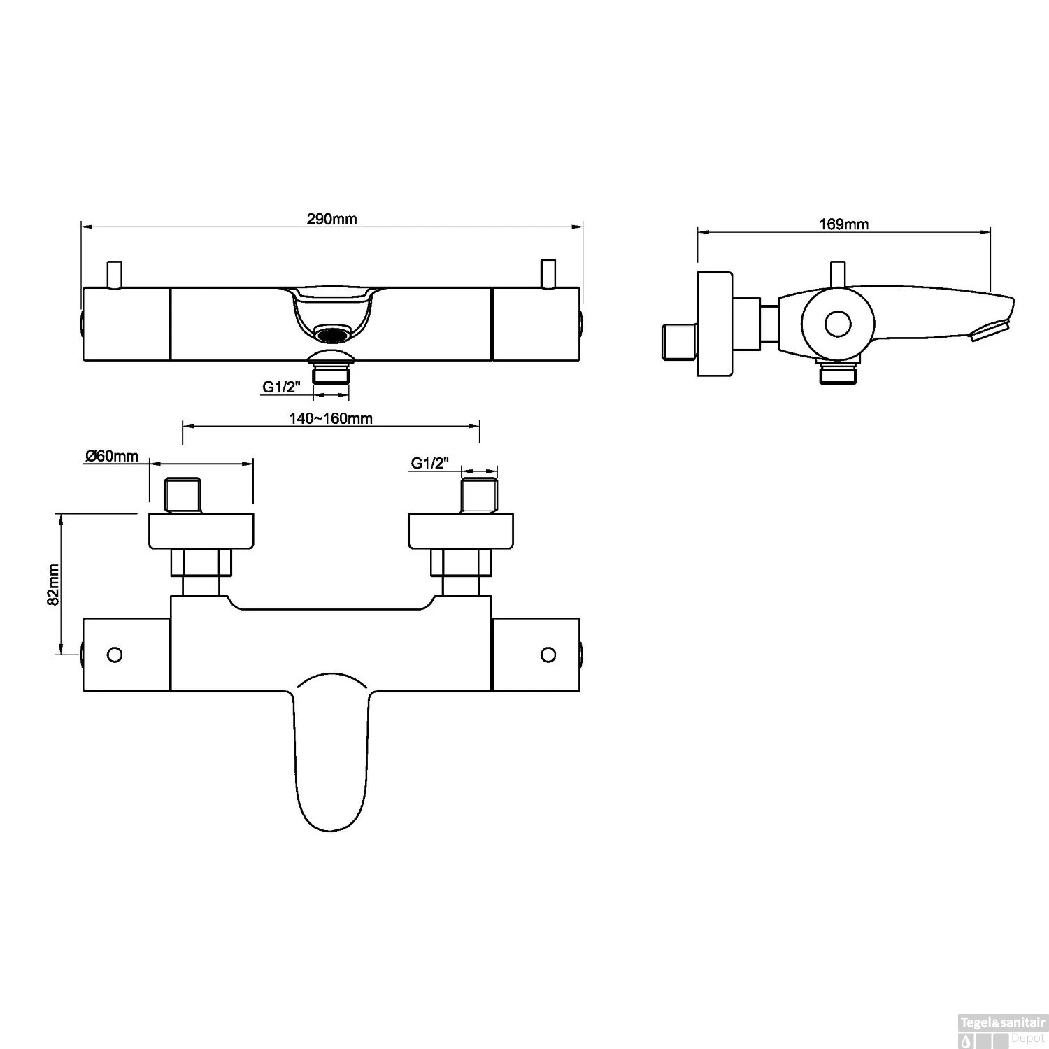 Opbouw Badthermostaat Wiesbaden Caral Geborsteld Koper 4 Opbouw Badthermostaat Wiesbaden Caral Geborsteld Koper - Afbeelding 2