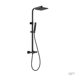 Opbouw Regendouche Set Boss & Wessing Colorato Thermostatisch Hoofddouche 20 Cm Vierkant Mat Zwart