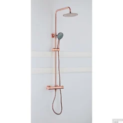 Opbouw Regendouche Set Boss & Wessing Copper 30 Cm Met Handdouche Geborsteld Koper
