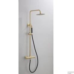 Opbouw Regendouche Set Boss & Wessing Gold Pro Thermostatisch Staaf Handdouche Mat Goud 30 Cm