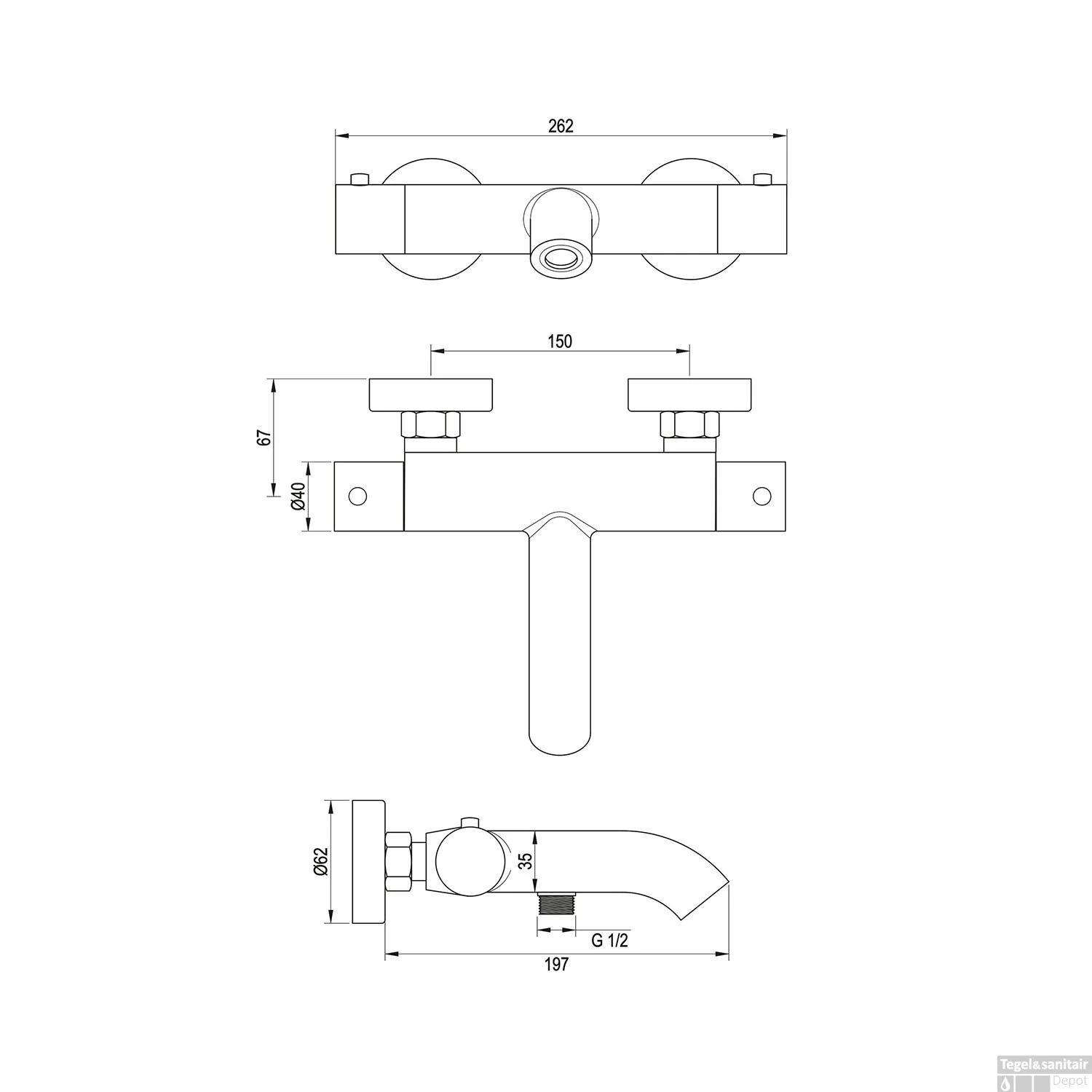 Opbouwset Bad- En Douchekraan Brauer Brushed Edition Thermostatisch Met Glijstang Geborsteld RVS 10 Opbouwset Bad- En Douchekraan Brauer Brushed Edition Thermostatisch Met Glijstang Geborsteld RVS - Afbeelding 8
