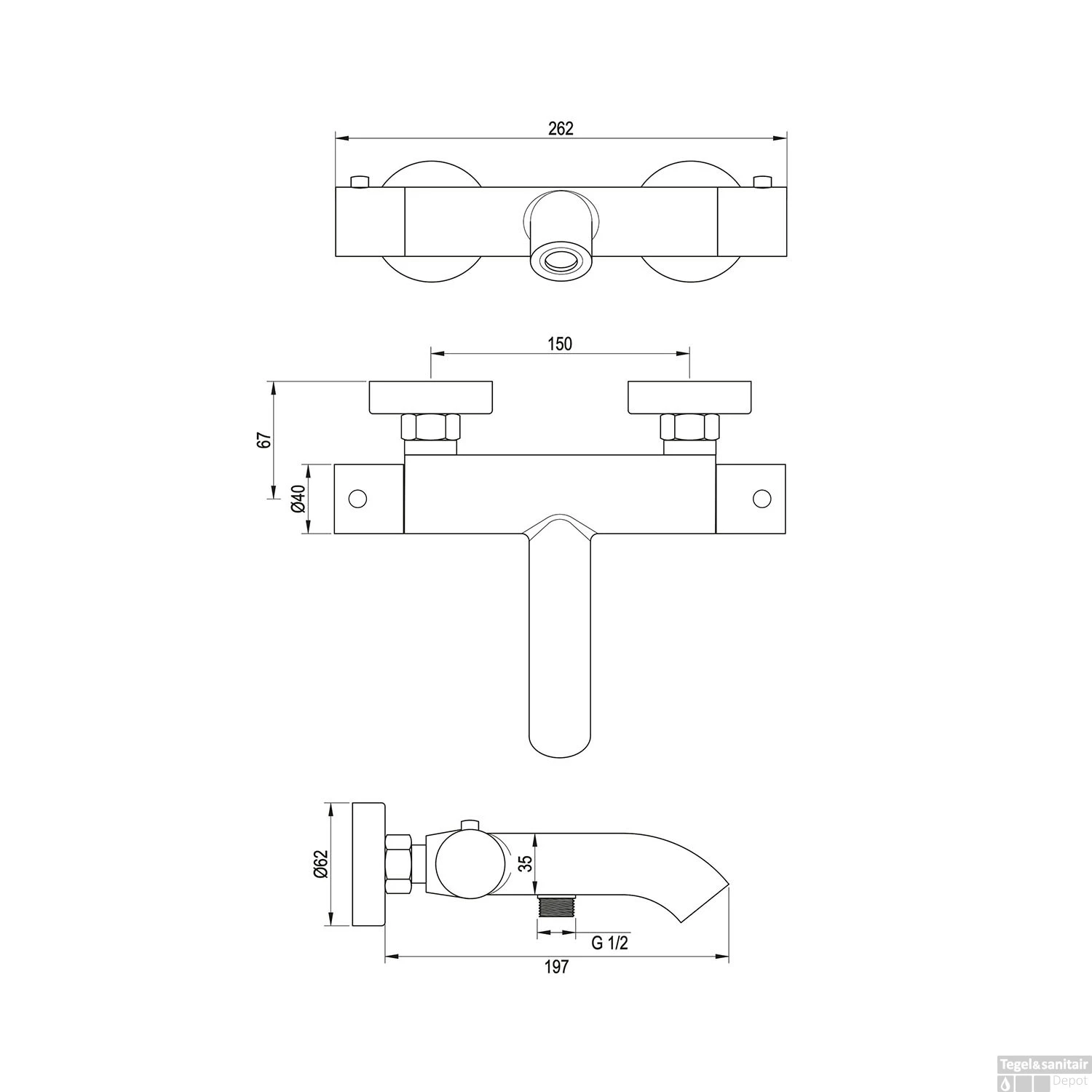 Opbouwset Bad- En Douchekraan Brauer Chrome Edition Thermostatisch Met Wandhouder En Handdouche 3 Standen Chroom 10 Opbouwset Bad- En Douchekraan Brauer Chrome Edition Thermostatisch Met Wandhouder En Handdouche 3 Standen Chroom - Afbeelding 8