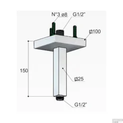 Plafonduitloop Hotbath Mate 15 Cm Vierkant Verzwaard Chroom OUTLET -Exporteren Badkamer Top Winkel plafonduitloop hotbath mate 15 cm vierkant verzwaard chroom tech 1