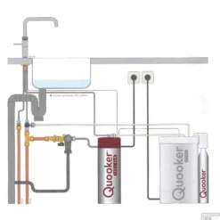 Quooker Cube Fusion Square Mat Zwart Met Pro3-VAQ Boiler -Exporteren Badkamer Top Winkel pro3 met cube en fusion