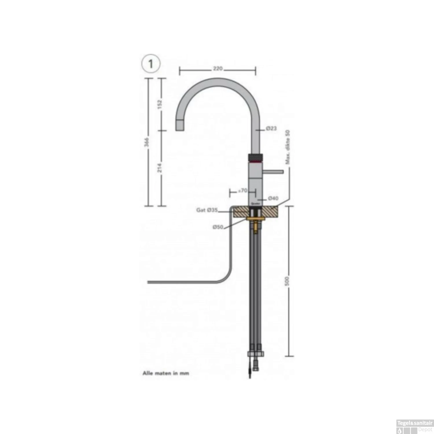 Quooker Fusion Round Mat Zwart Met PRO3 VAQ-E Boiler 5 Quooker Fusion Round Mat Zwart Met PRO3 VAQ-E Boiler - Afbeelding 3