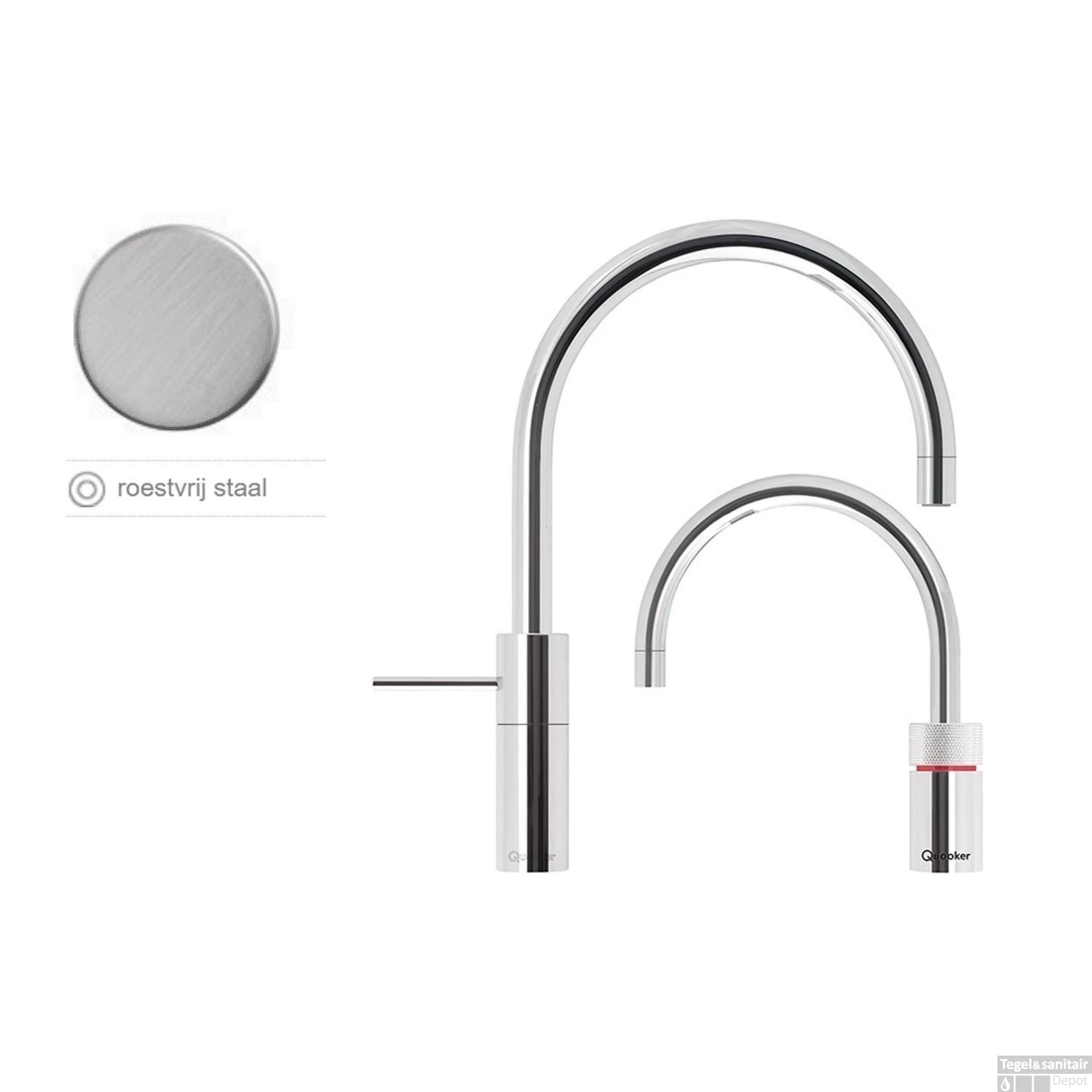 Quooker Nordic Round Twintaps Met Combi + Boiler RVS 4 Quooker Nordic Round Twintaps Met Combi + Boiler RVS - Afbeelding 2