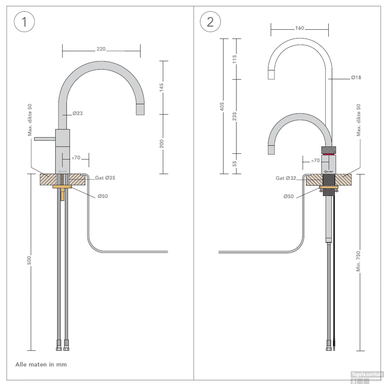 Quooker Nordic Round Twintaps Met Combi Boiler RVS 8 Quooker Nordic Round Twintaps Met Combi Boiler RVS - Afbeelding 6