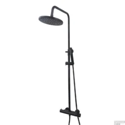 Regendouche Opbouwset Thermostatisch 25cm Zwart