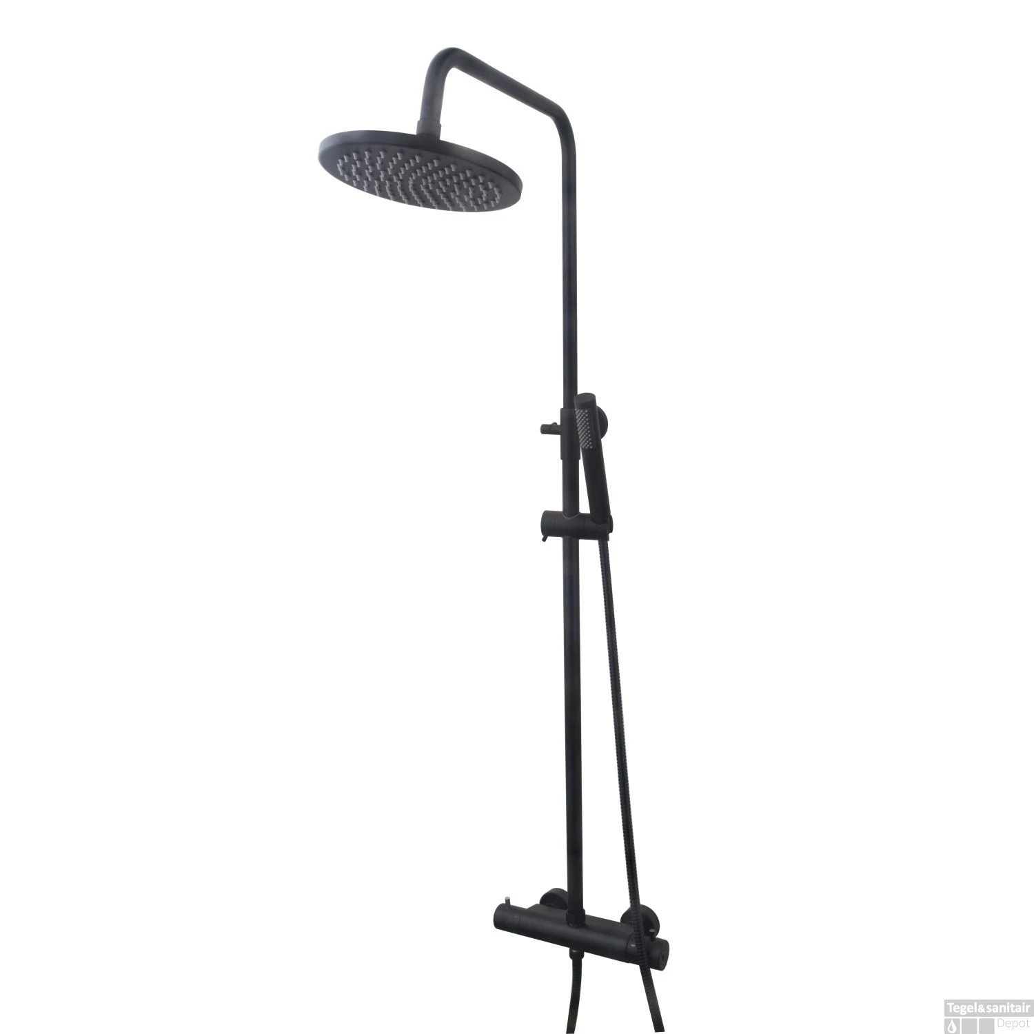 Regendouche Opbouwset Thermostatisch 25cm Zwart 3 Regendouche Opbouwset Thermostatisch 25cm Zwart