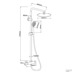 Differnz Regendouche | Thermoline | 25cm Stortdouche Met Handdouche | Opbouw | Mat Zwart -Exporteren Badkamer Top Winkel regendouche differnz thermoline 25 cm stortdouche met handdouche mat zwart tech3