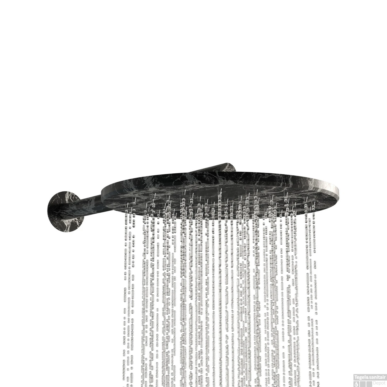 Regendouchekop Salenzi Marble 25cm Black Marble OP=OP 5 Regendouchekop Salenzi Marble 25cm Black Marble OP=OP - Afbeelding 3