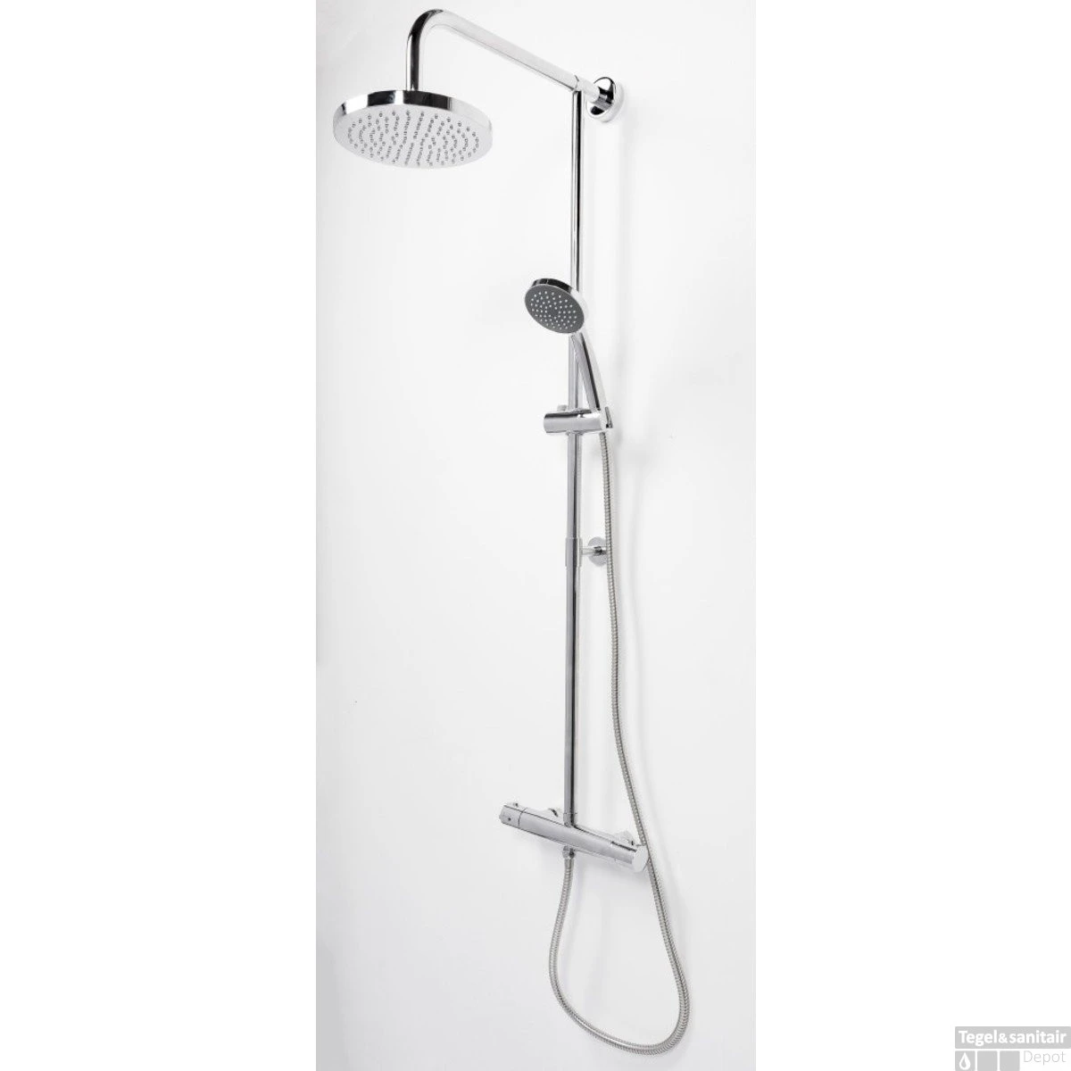 Regendoucheset Opbouw Aqualux Mono 140 Cm Met Thermostaatkraan Chroom 3 Regendoucheset Opbouw Aqualux Mono 140 Cm Met Thermostaatkraan Chroom