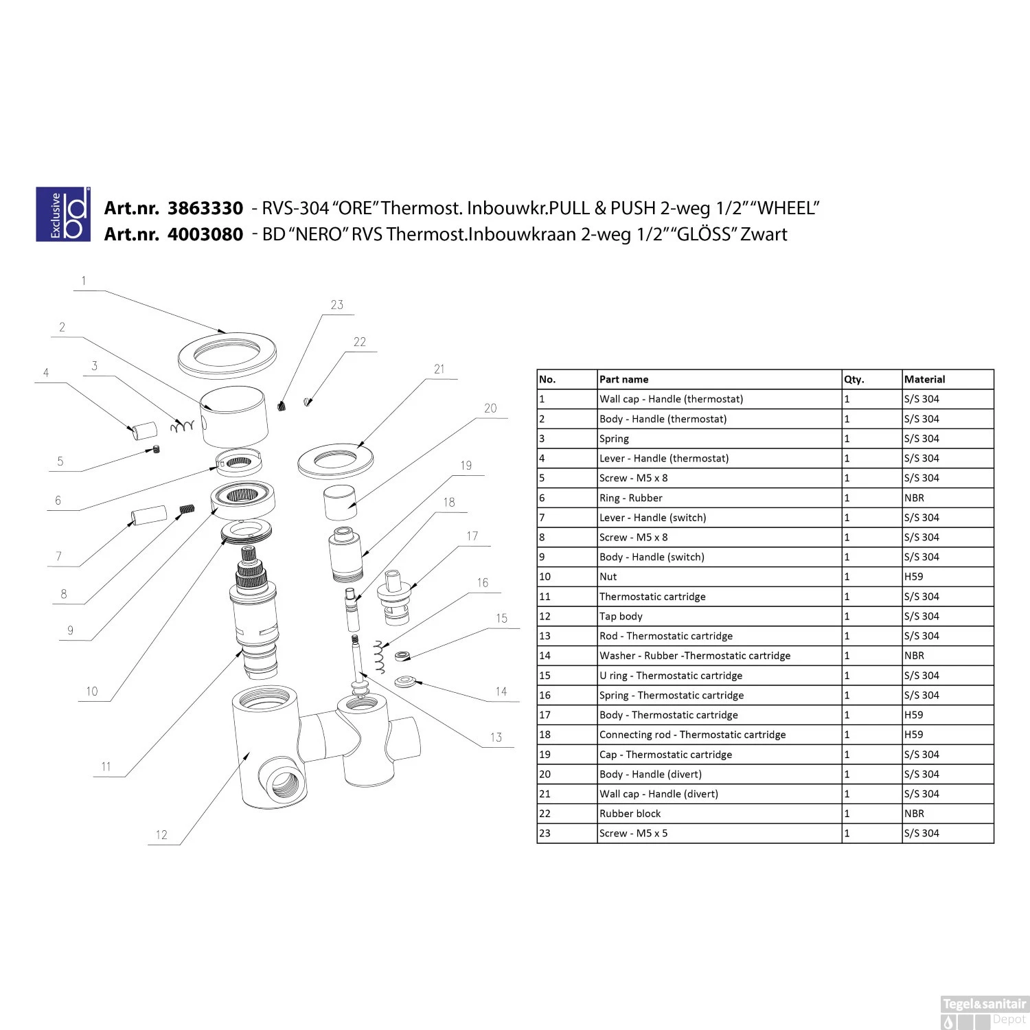 Regendoucheset Best Design Gless Nero M300 RVS Mat Zwart 6 Regendoucheset Best Design Gless Nero M300 RVS Mat Zwart - Afbeelding 4