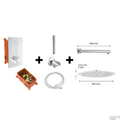 Regendoucheset Best Design One Pack Inbouw Thermostaat Elsdorf M300 Chroom