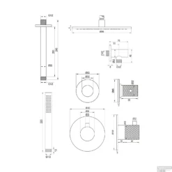 Regendoucheset Inbouw Brauer Brushed Carving Thermostatisch 30cm Met Plafondarm En Handdouche Staaf Losse Stopkranen Geborsteld RVS -Exporteren Badkamer Top Winkel regendoucheset inbouw brauer brushed carving thermostatisch 30cm met plafondarm tec