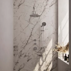 Regendoucheset Inbouw Brauer Chrome Edition Thermostatisch 30cm Met Gebogen Wandarm, Glijstang En Handdouche 3-Standen Chroom