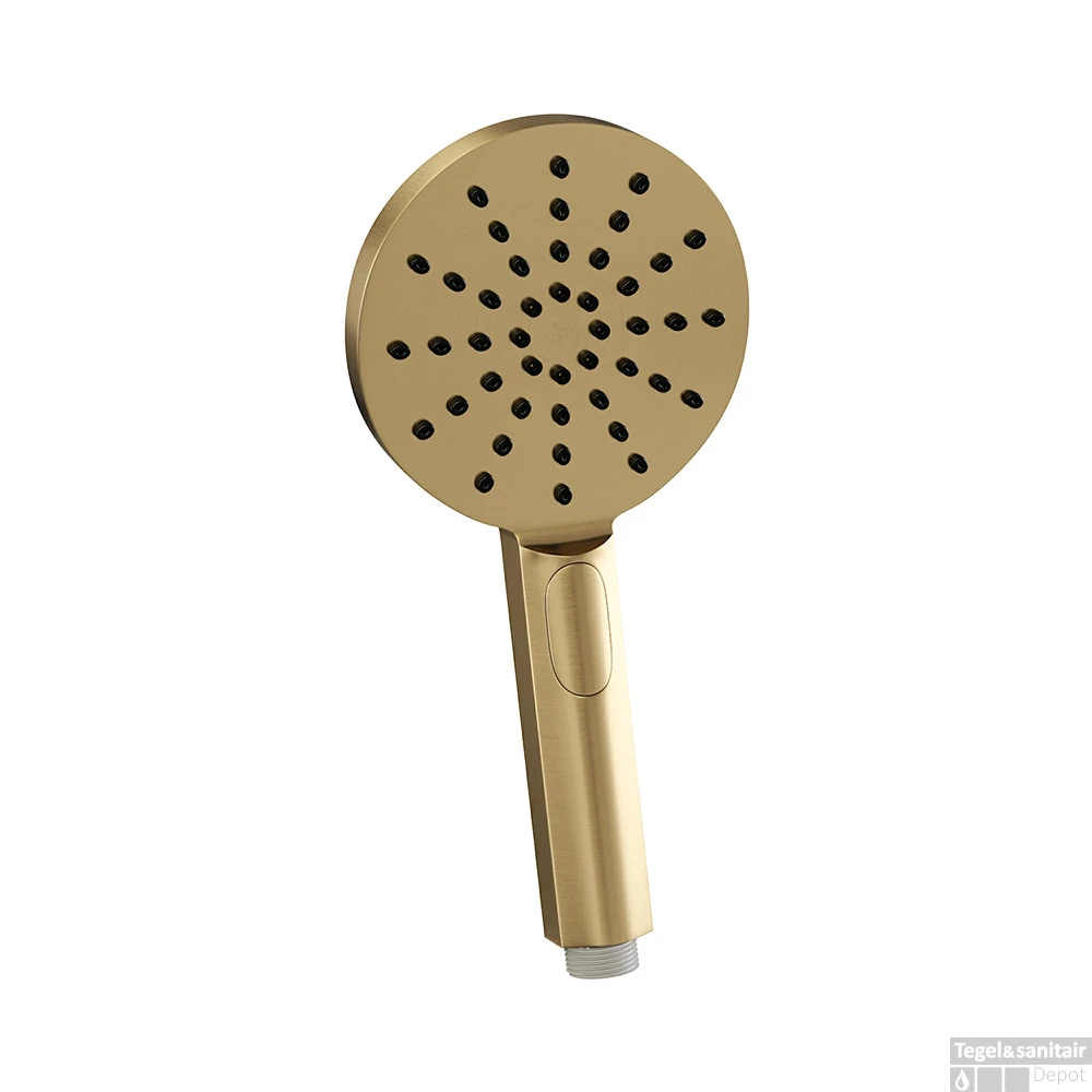 Regendoucheset Inbouw Brauer Gold Edition Thermostatisch 20cm Met Wandarm En Handdouche 3-Standen Losse Stopkranen Geborsteld Goud - Afbeelding 4