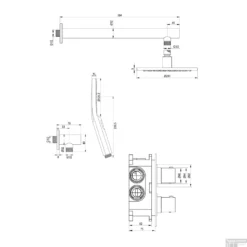 Regendoucheset Inbouw Brauer Gold Edition Thermostatisch 20cm Met 3-Weg Omstelling, Wandarm En 3-Standen Handdouche Geborsteld Goud -Exporteren Badkamer Top Winkel regendoucheset inbouw brauer gold edition thermostatisch 20cm omstelling wandarm goud tech