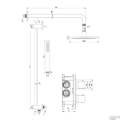 Regendoucheset Inbouw Brauer Gold Edition Thermostatisch 20cm Met 3-Weg Omstelling, Gebogen Wandarm, Glijstang En Staaf Handdouche Geborsteld Goud -Exporteren Badkamer Top Winkel regendoucheset inbouw brauer gold edition thermostatisch 20cm wandarm glijstang handdouche goud tech 2