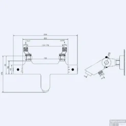 BWS Thermostatische Bres Badkraan Hoh 15cm Chroom -Exporteren Badkamer Top Winkel rio thermostatische badmengkraan chroom lijntekening 1