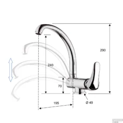 Keukenmengkraan Sapho Saly 1-Hendel Opklapbare Uitloop 29 Cm Chroom 5 Keukenmengkraan Sapho Saly 1-Hendel Opklapbare Uitloop 29 Cm Chroom -Exporteren Badkamer Top Winkel sa060 keukenmengkraan sapho saly 1 hendel opklapbare uitloop 29 cm chroom 1