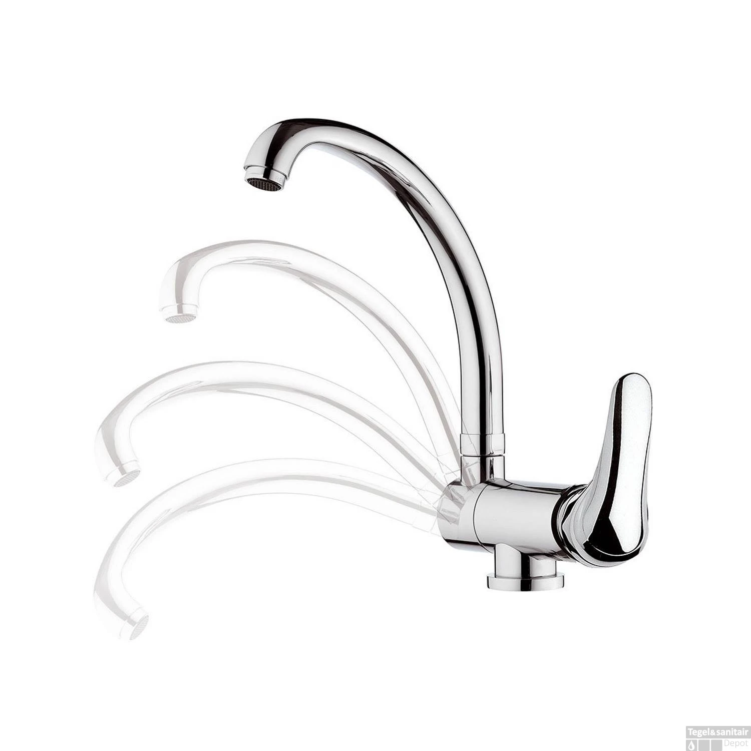 Keukenmengkraan Sapho Saly 1-Hendel Opklapbare Uitloop 29 Cm Chroom 3 Keukenmengkraan Sapho Saly 1-Hendel Opklapbare Uitloop 29 Cm Chroom