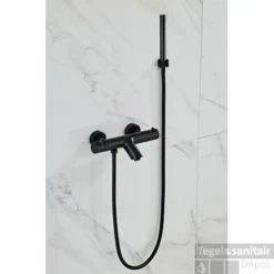 Opbouw Badkraan Boss & Wessing Nero Met Handdoucheset Mat Zwart -Exporteren Badkamer Top Winkel saniclear nero mat zwarte badkraan thermostatisch met handdouche set sk6703 2 1