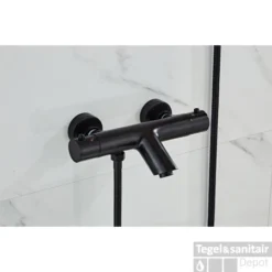 Opbouw Badkraan Boss & Wessing Nero Met Handdoucheset Mat Zwart -Exporteren Badkamer Top Winkel saniclear nero mat zwarte badkraan thermostatisch met handdouche set sk6703 4 1