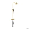 Doucheset Hotbath Cobber Met Ronde Handdouche En 30 Cm Hoofddouche Gepolijst Messing PVD