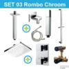 Wiesbaden Inbouw Regendouche Set 03 Rombo Chroom
