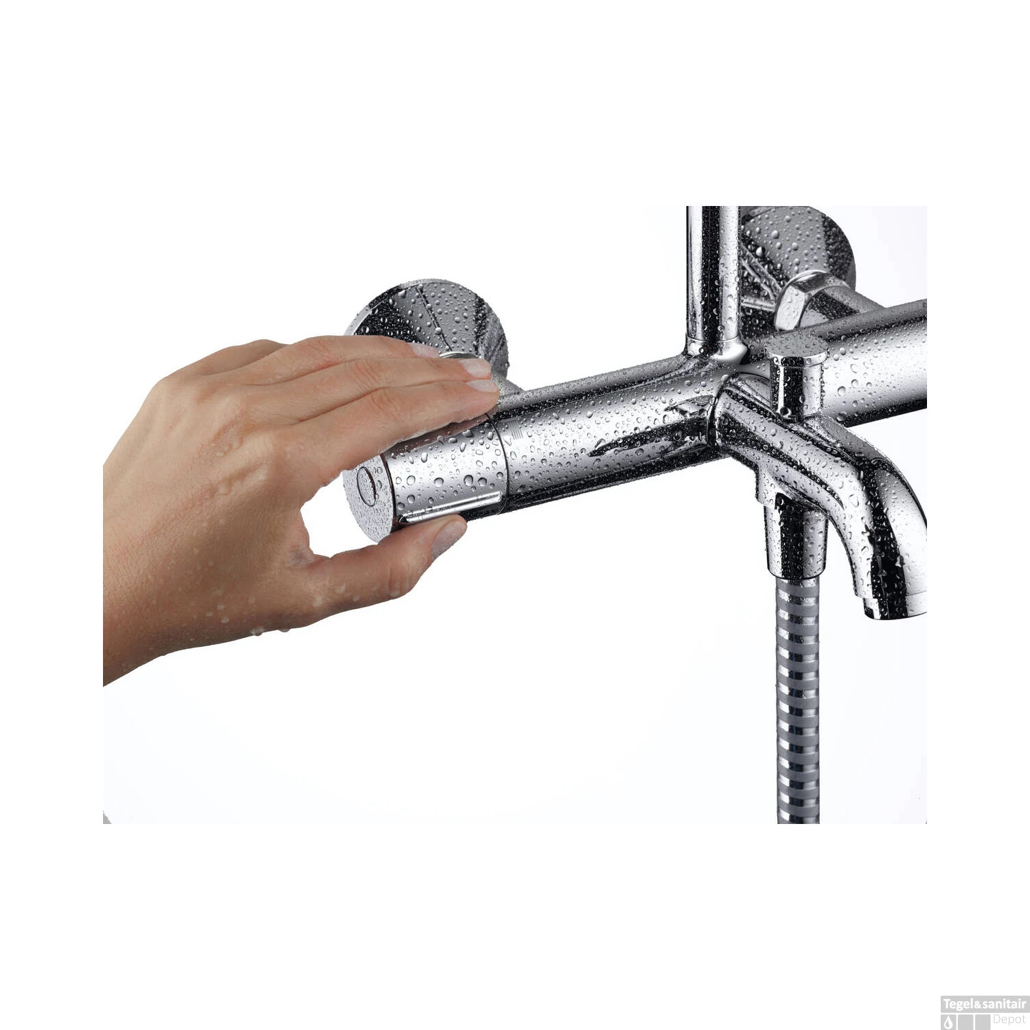 Showerpipe HansGrohe Vernis Blend 200 1 Jet Met Badthermostaat Chroom 4 Showerpipe HansGrohe Vernis Blend 200 1 Jet Met Badthermostaat Chroom - Afbeelding 2