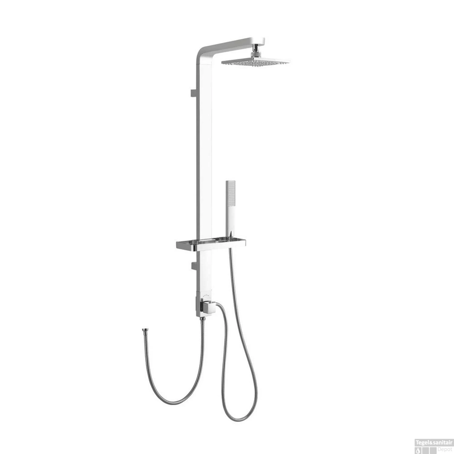 Regendouche Opbouwset Sapho Siga Chroom (excl. Douchekraan)