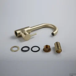 Wastafelkraan Boss & Wessing Gold Gebogen Uitloop Geborsteld Messing Mat Goud 10 Wastafelkraan Boss & Wessing Gold Gebogen Uitloop Geborsteld Messing Mat Goud -Exporteren Badkamer Top Winkel stk24887 sfeer 6