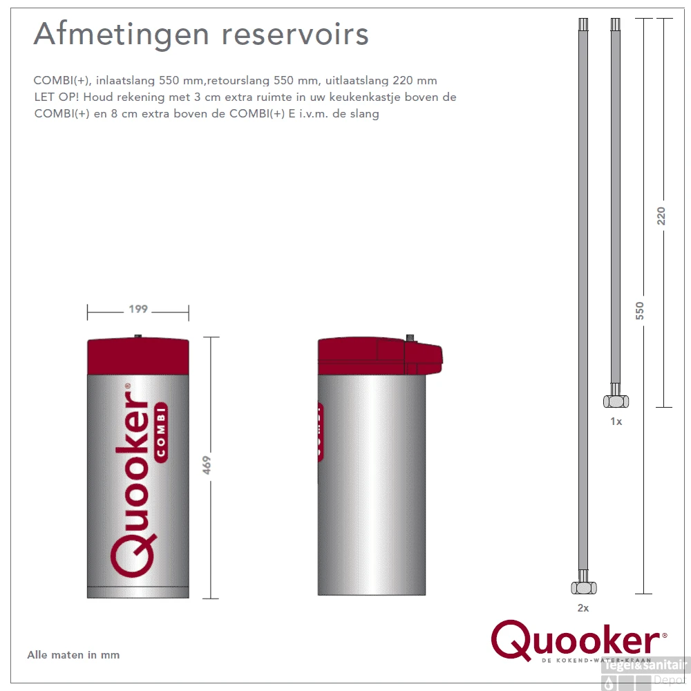 Quooker Reservoir Combi+ 2.2-E Boiler 22+EQR (alleen De Boiler) 6 Quooker Reservoir Combi+ 2.2-E Boiler 22+EQR (alleen De Boiler) - Afbeelding 4
