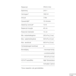 Quooker Flex RVS Met PRO3 VAQ-E Boiler 16 Quooker Flex RVS Met PRO3 VAQ-E Boiler -Exporteren Badkamer Top Winkel technische specificaties pro3vaq 1 7 1