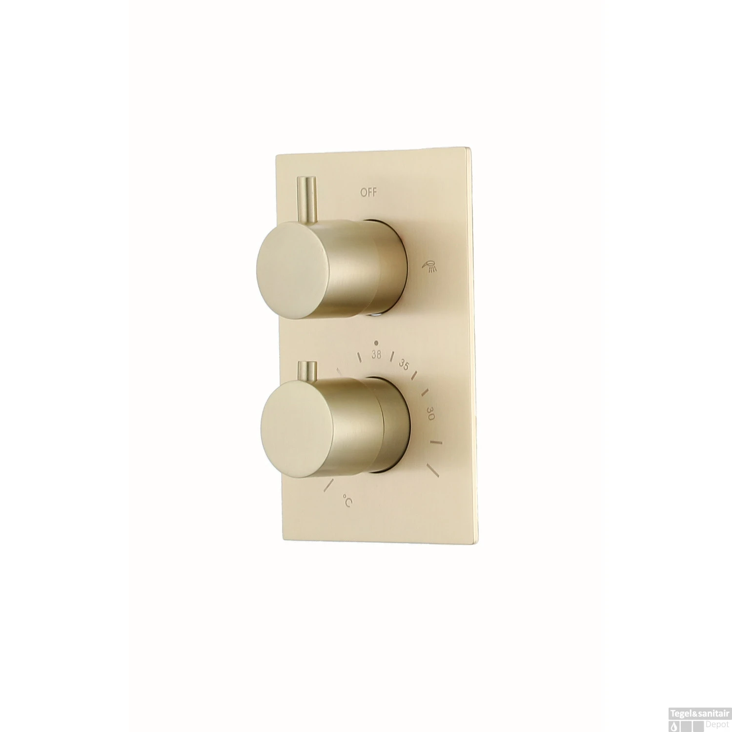 Inbouw Badkraan Boss & Wessing Gold Thermostatisch Met Handdoucheset Mat Goud 4 Inbouw Badkraan Boss & Wessing Gold Thermostatisch Met Handdoucheset Mat Goud - Afbeelding 2