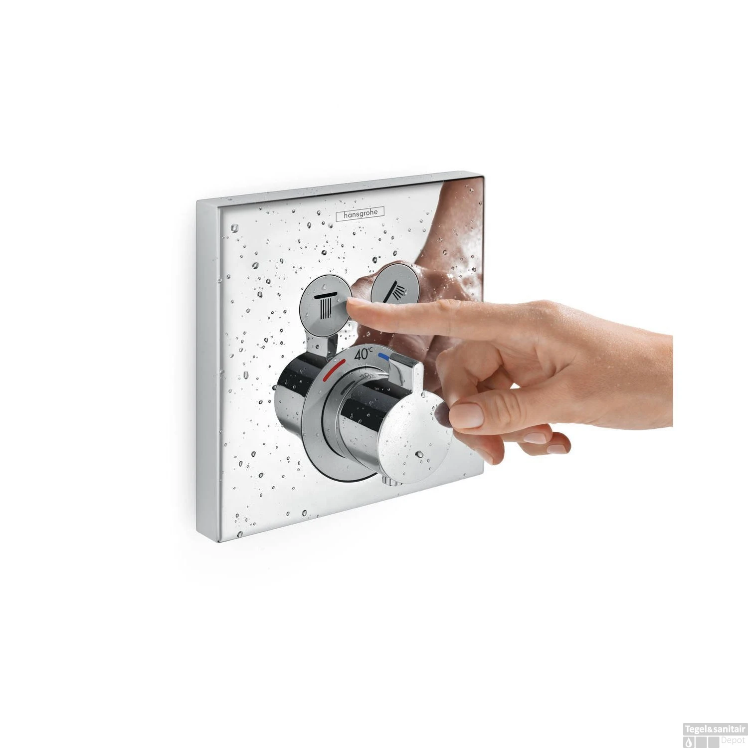 Thermostaat Afbouwdeel ShowerSelect HansGrohe Voor 2 Functies Chroom 4 Thermostaat Afbouwdeel ShowerSelect HansGrohe Voor 2 Functies Chroom - Afbeelding 2
