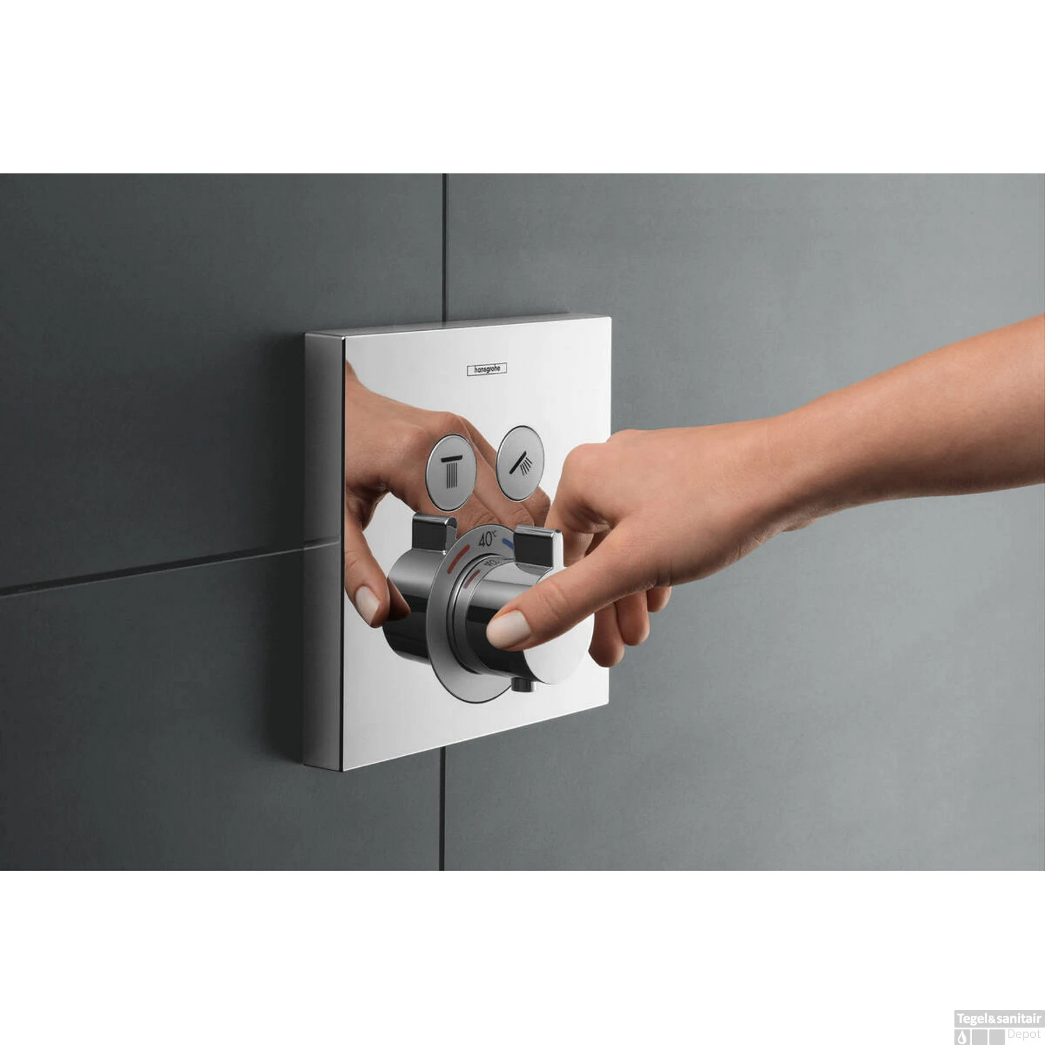Thermostaat Afbouwdeel ShowerSelect HansGrohe Voor 2 Functies Mat Zwart 4 Thermostaat Afbouwdeel ShowerSelect HansGrohe Voor 2 Functies Mat Zwart - Afbeelding 2