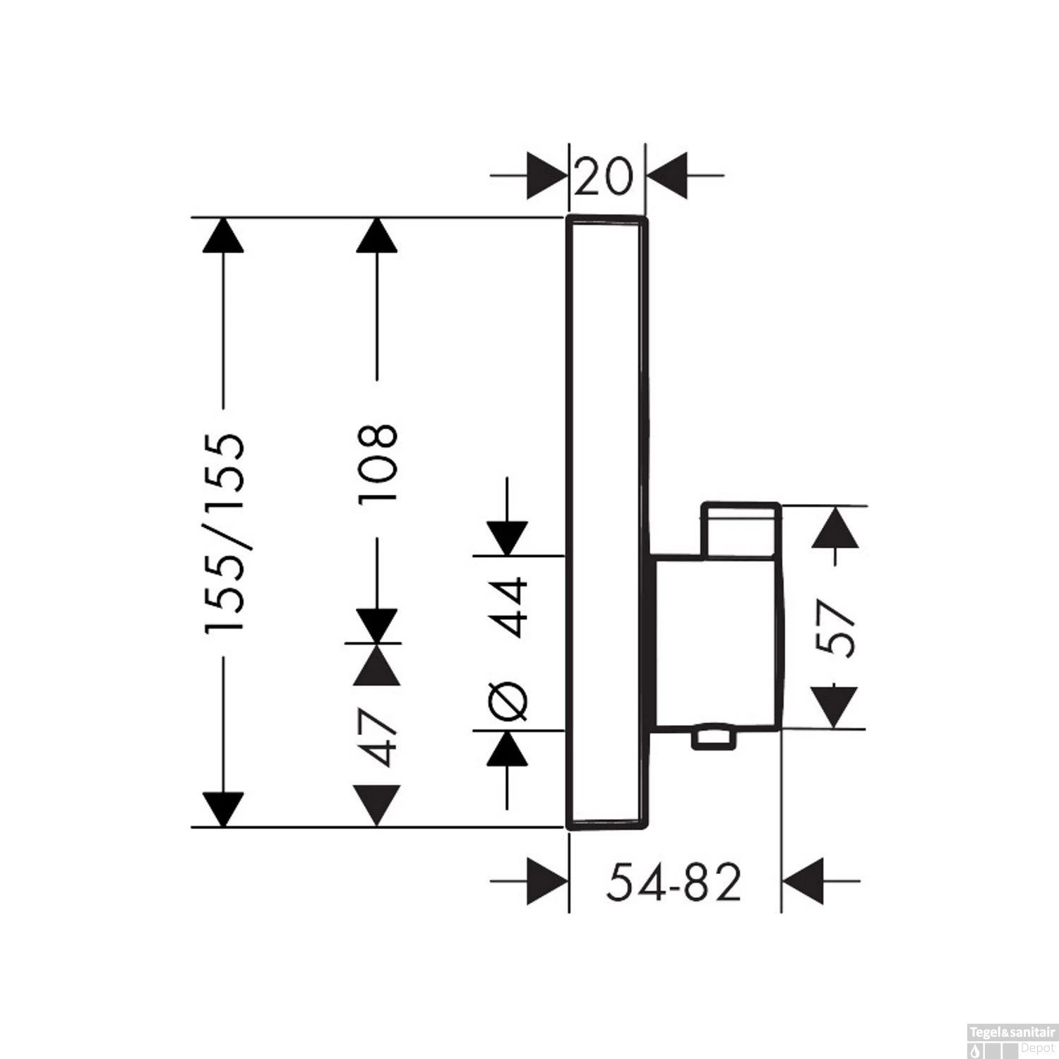 Thermostaat Afbouwdeel ShowerSelect HansGrohe Voor 2 Functies Chroom 7 Thermostaat Afbouwdeel ShowerSelect HansGrohe Voor 2 Functies Chroom - Afbeelding 5