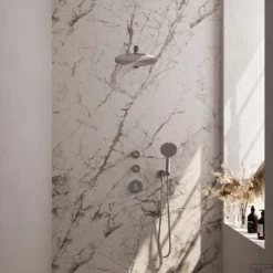 Thermostatisch Inbouwdoucheset Brauer Brushed 30cm Hoofddouche Wandarm 3 Standen Handdouche Geborsteld RVS