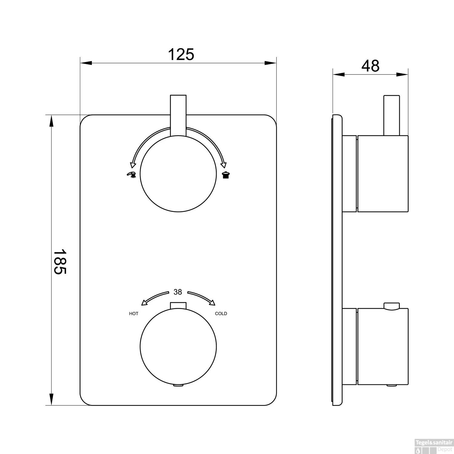 Thermostatisch Inbouwdoucheset BWS Muuruitloop Rond 20 Cm Geborsteld RVS 6 Thermostatisch Inbouwdoucheset BWS Muuruitloop Rond 20 Cm Geborsteld RVS - Afbeelding 4