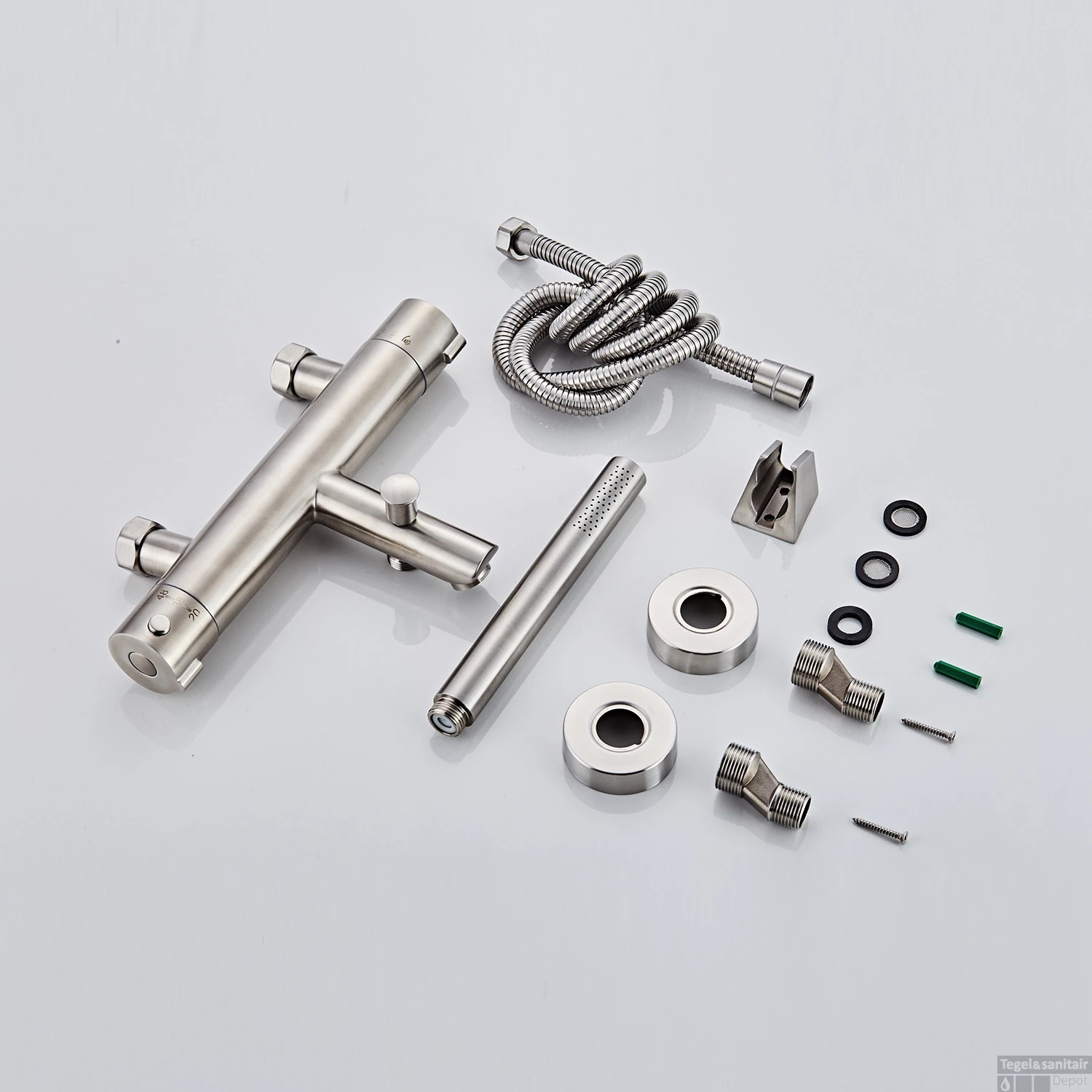 Thermostatische Badkraan Boss & Wessing Exclusive 304-RVS Met Handdouche 4 Thermostatische Badkraan Boss & Wessing Exclusive 304-RVS Met Handdouche - Afbeelding 2